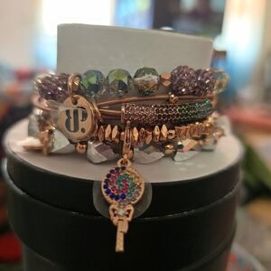 Elegant Multicolor Beaded Bracelet Set Bomb Party Stack